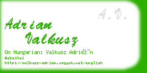 adrian valkusz business card